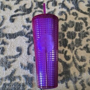 NWT Starbucks Summer 2024 Iridescent Magenta Purple Grid Tumbler Venti 24oz